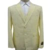 Men's Notch Label Yellow Colour Summer Seersucker Fabric Vested 3 Piece Suit -Alberto Nardoni Shop Yellow Suits 43340