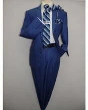 Bright Blue Big And Tall Linen Suit
