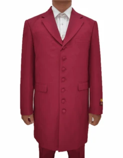 Mens Classic Vested Zoot Suit In Burgundy