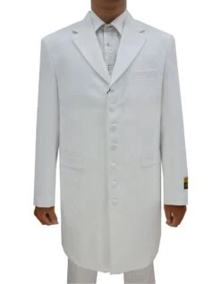 Mens Cheap White Suit Classic Vested Zoot Suit In White