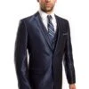 "Sharkskin Navy Blue Men's Wedding & Prom 2025 Suit - Two Button Vested Fashion" 5 "Sharkskin Navy Blue Men's Wedding & Prom 2025 Suit - Two Button Vested Fashion" -Alberto Nardoni Shop aAYHlLO