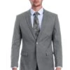 "Modern Fit Men's Summer Suit - Two Button Linen Look, Light Grey"