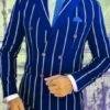 Mafia Outfit - Mobster Outfit - Italian Costume - Royal Blue Pinstripe Suit -Alberto Nardoni Shop asxxswwsd