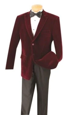 Big And Tall Blazers Wine Clearance Velvet/ Sport Coat