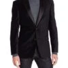 Black Big And Tall Blazer- Velvet ~ Men's Blazer Jacket / Sport Coat