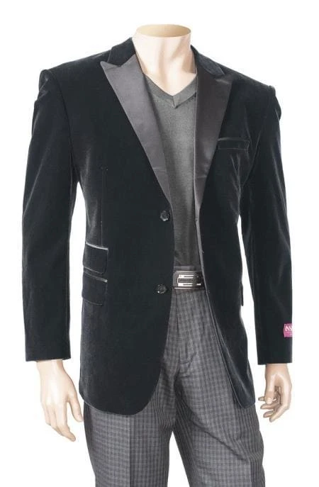 Black Men's Big And Tall Blazers Velvet / Sport Coat 1 Black Men's Big And Tall Blazers Velvet / Sport Coat