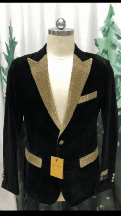 Mens Velvet Blazer - Velvet Jacket Black Velvet Suit