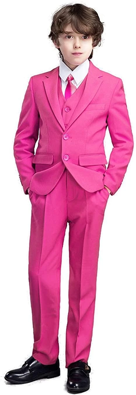 Boy Single Breasted Pink Suits 1 Boy Single Breasted Pink Suits