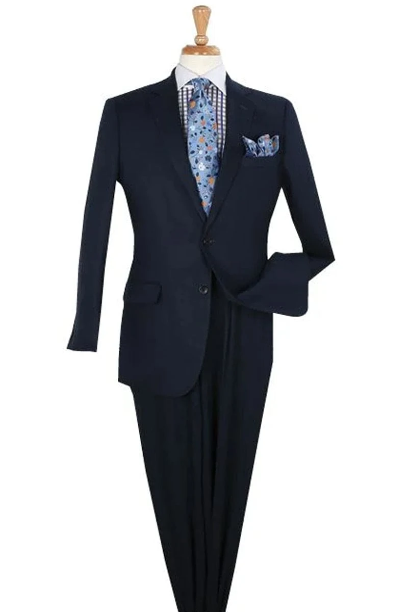 "Navy Men's Classic Fit Linen Summer Suit - Two Button Style" 1 "Navy Men's Classic Fit Linen Summer Suit - Two Button Style"