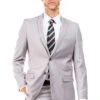 "Men's Slim Fit 2 Button Wedding Suit In Light Grey - Basic"