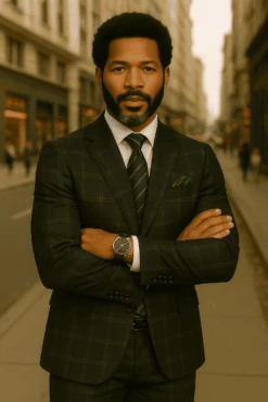 Wool Suit - Italian Made Business Suit By Statement Men's 2 Piece Big And Tall 100% Wool Fashion Suit - Bold Plaid -Alberto Nardoni Shop charcoal2 384707e1 e02c 446c 8be6 dfa6f0a58f07