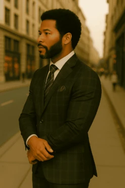 Wool Suit - Italian Made Business Suit By Statement Men's 2 Piece Big And Tall 100% Wool Fashion Suit - Bold Plaid -Alberto Nardoni Shop charcoal3 bd1fe101 9f78 44b1 ac89 8e5337f17a4f