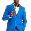 "Royal Blue Men's Wedding & Prom 2025 Suit - Two Button Vested Peak Lapel"