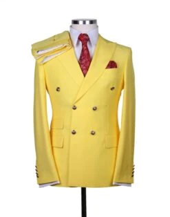 Colored Suits - Bright Colored Suits - Summer Suit Yellow Colors - Slim Fit Suits