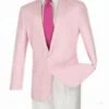 Colorful Blazer For Men - 2-Button Summer Linen Modern Fit Sport Coat Jacket Blazer Pink -Alberto Nardoni Shop colorful blazer for men 2 button summer linen modern fit sport coat jacket blazer pink