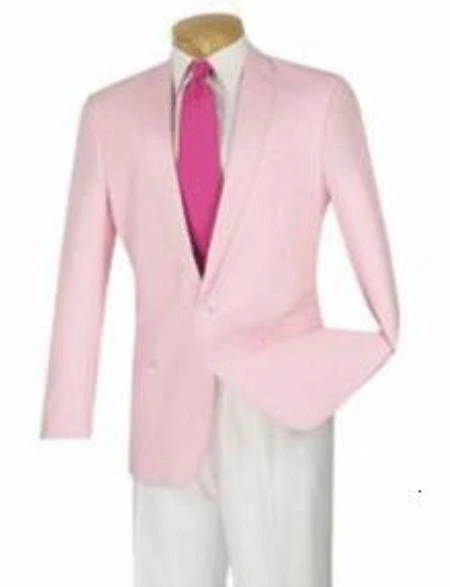Colorful Blazer For Men - 2-Button Summer Linen Modern Fit Sport Coat Jacket Blazer Pink 1 Colorful Blazer For Men - 2-Button Summer Linen Modern Fit Sport Coat Jacket Blazer Pink