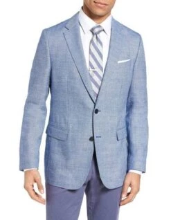 Colorful Blazer For Men - Men's Bright Blue Cheap Priced Designer Fashion Dress Casual Blazer - Mens Linen Suit