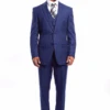Dark Royal Blue Pinstripe Suit - Indigo - Cobalt Blue Pinstripe Business Suits