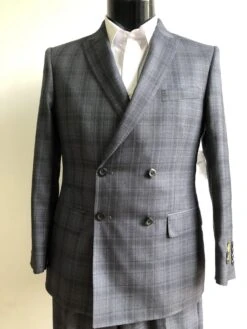 DB-Slim Charcoal Plaid - Wholesale Mens Suits - Wholesale Suits