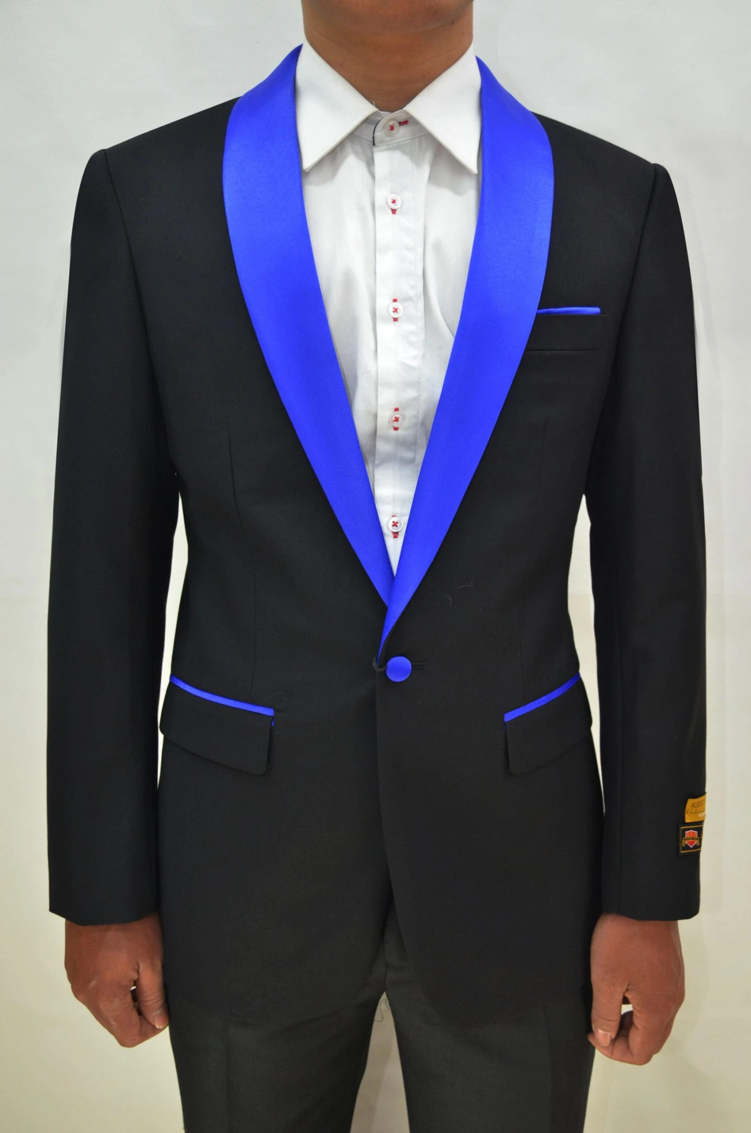 Dinner Jacket - Black/Royal Blue - Mens Wholesale Blazers 1 Dinner Jacket - Black/Royal Blue - Mens Wholesale Blazers