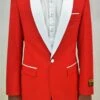 Dinner Jacket - Red/White - Mens Wholesale Blazers