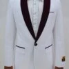 Dinner Jacket - White/Burgundy - Mens Wholesale Blazers -Alberto Nardoni Shop dinner jacket whiteburgundy mens wholesale blazers