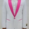 Dinner Jacket - White/Fuschia - Mens Wholesale Blazers -Alberto Nardoni Shop dinner jacket whitefuschia mens wholesale blazers