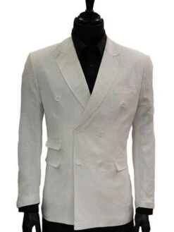 Double Breasted Linen Suit - Pants As Shown In The Picture