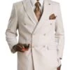 Double Breasted Seersucker Suit - Tan Suit - Summer Suit