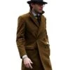 Double Breasted - Three Quarter Coat - Cashmere And Wool Topcoat + Style# Manhattan Camel -Alberto Nardoni Shop double breasted three quarter coat cashmere and wool topcoat style manhattan camel