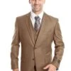 Men's Vested Two Button Solid Color Wedding & Business Suit In Dark Taupe