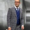 Statement ITALY Suit - Super 150's Wool Suit Statement Men's 3 Piece 100% Wool Fashion Suit - Layered Plaid Pattern