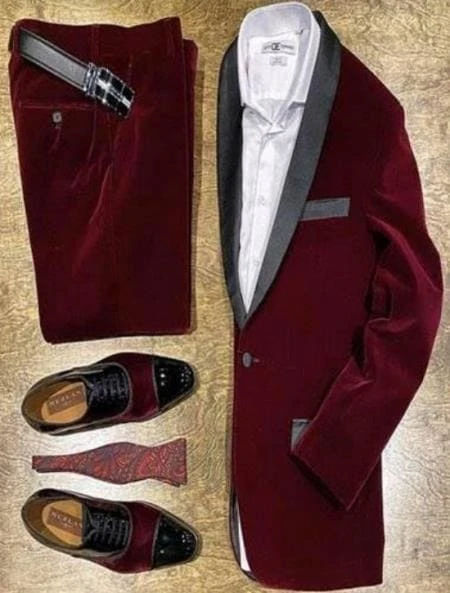 Burgundy Velvet Fabric Suit With Velvet Tuxedos Fabric 1 Burgundy Velvet Fabric Suit With Velvet Tuxedos Fabric