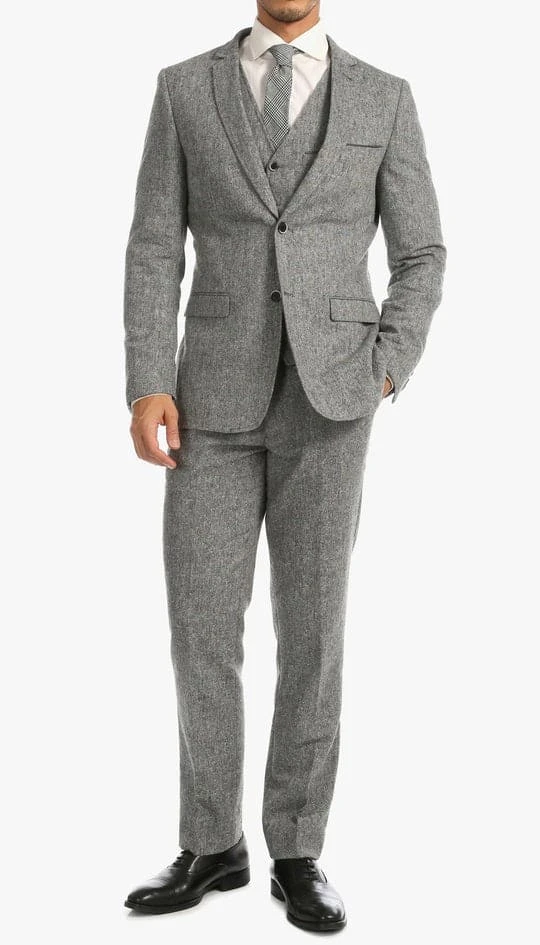Edwardian Suit BRADFORD GREY SLIM FIT 3 PIECE TWEED SUIT 1 Edwardian Suit BRADFORD GREY SLIM FIT 3 PIECE TWEED SUIT