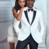 Wedding Tuxedos For Men In White Classic Wedding Tuxedo Style For Guys - Two Toned Lapel
