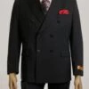 Steve Harvey Suit - Peak Lapel Modern Fit - No Pleated Pants Designer Brand Black Peak Lapel 3 Piece Vested Suit