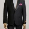 Steve Harvey Suit - Peak Lapel Modern Fit - No Pleated Pants Designer Brand Black 3 Piece Vested Single Breasted Suit