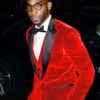 Mens Designer Traditional Shawl Dinner Jacket In Red