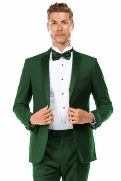 Men's Two Button Slim Fit Wedding & Prom Tuxedo In Hunter Green