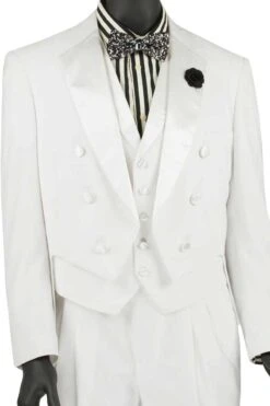 White Tuxedo Tailcoat - White Wedding Suit