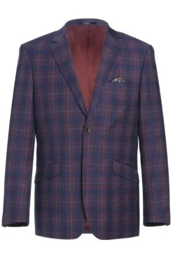 Western Sport Coat - Western Blazer Mens Slim Fit Two Button Sport Coat Blazer In Purple & Blue Windowpane Plaid