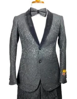 Floral Prom Suit - Vienna-Black/Black