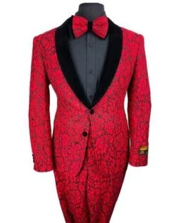 Floral Prom Suit - Vienna-Dark-Rojo-Lace