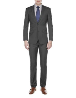 Gray Groomsmen Suits Mens Slim Modern Suit Grey