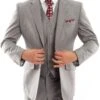 Arezzo Collection - 100% Wool Suit Modern Fit Italian Style 3 Piece In Gray