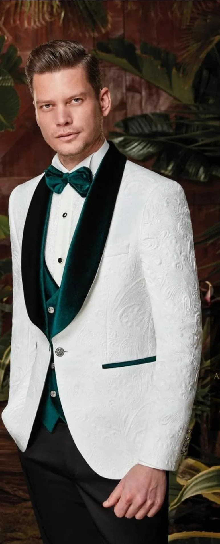 Mens Green And White Suits Tuxedos 1 Mens Green And White Suits Tuxedos