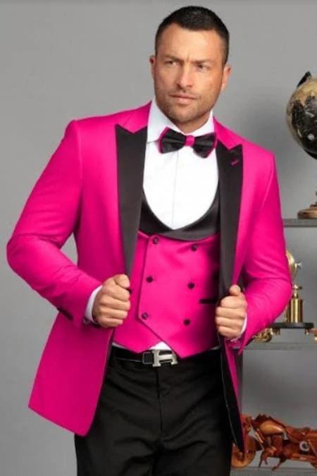 Hot Pink Men's Velvet ~ Big And TallBlazer / Sport Coat 2 Hot Pink Men's Velvet ~ Big And TallBlazer / Sport Coat - Image 2