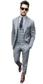 Gray Big And Tall Linen Suit