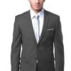 "Men's Slim Fit 2 Button Wedding Suit - Medium Grey Basic"