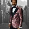 Mens Shiny Flower Pattern Paisley Tuxedo In Red -Alberto Nardoni Shop image.php 11